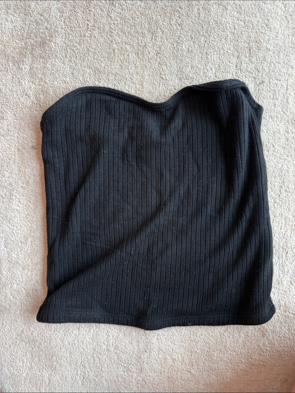 LNA Black Ribbed Strapless Tube Top